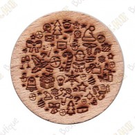 Wooden coin - GeoChristmas icons